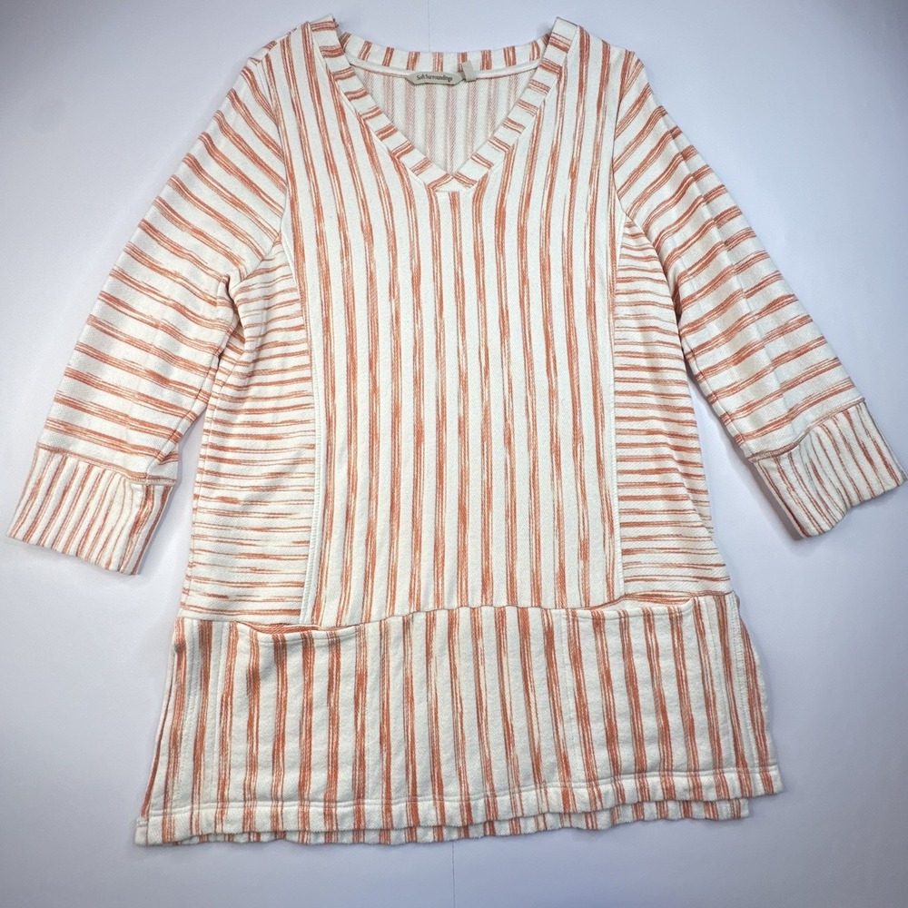 Soft Surroundings Tunic Womens Size XL Briza Striped Longline Shirt Lagenlook